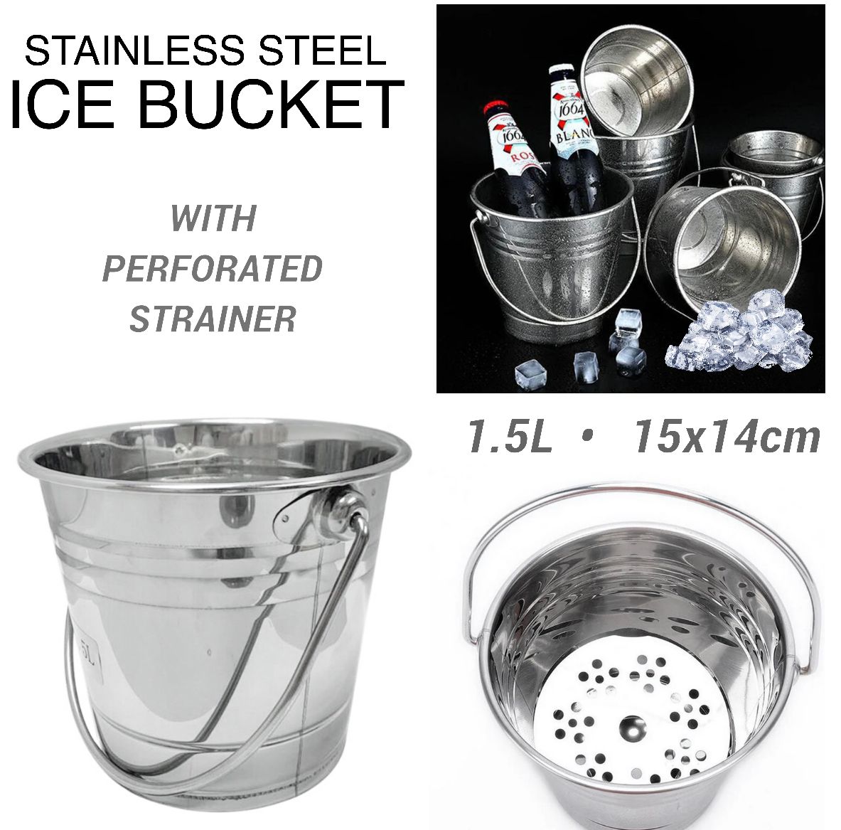 1.5L Stainless Bucket