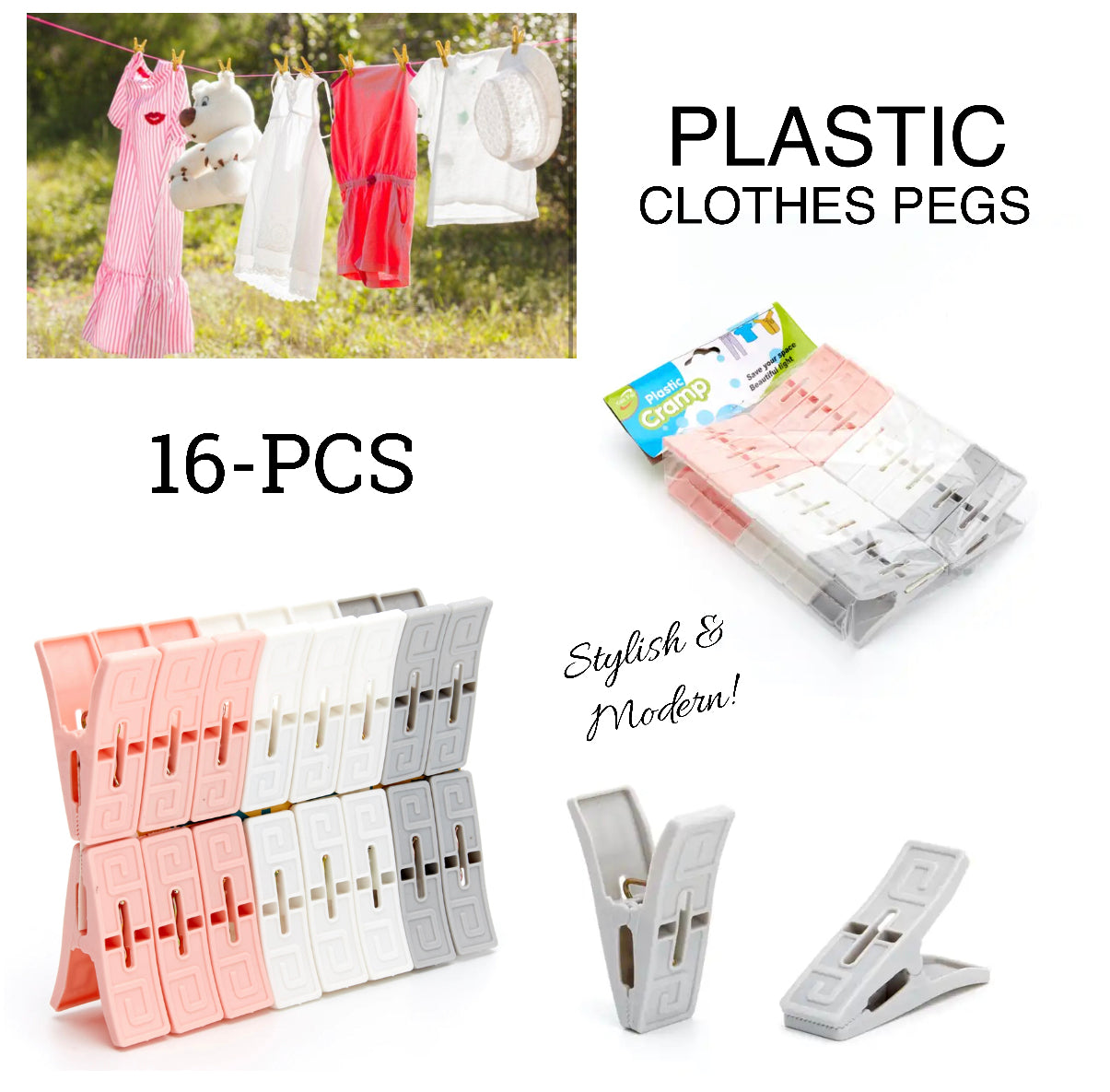 16-Pc Clothes Pegs (Buy1 Get 1 Free)