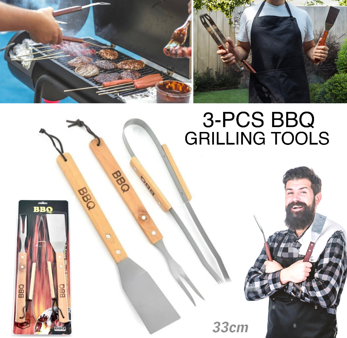 3-Pcs BBQ Tools (Buy1 Get 1 Free)