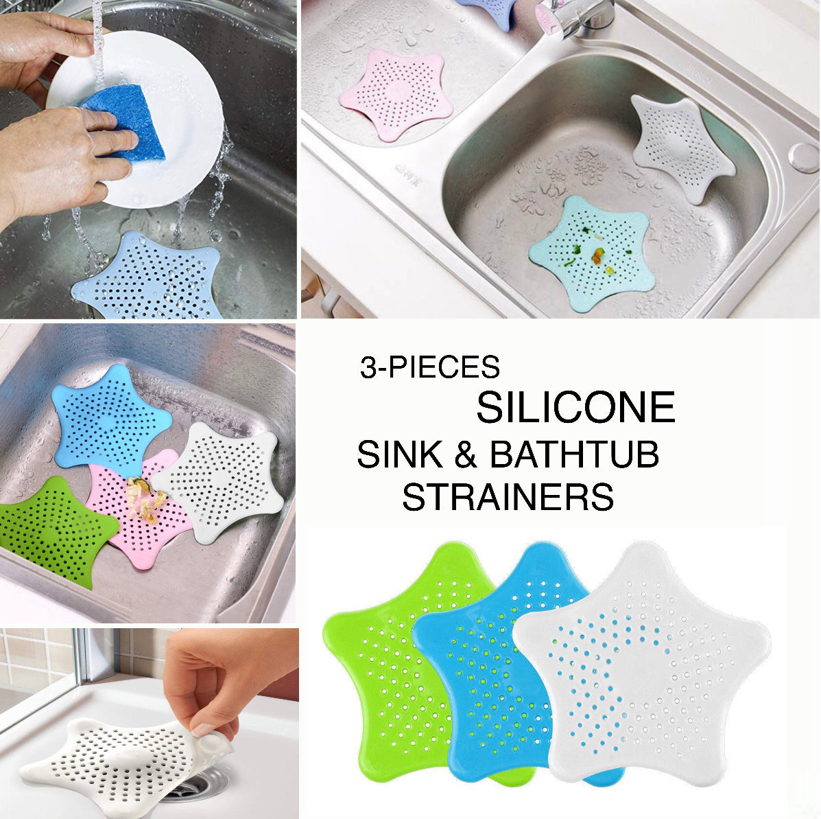 3-Pcs Silicone Strainers