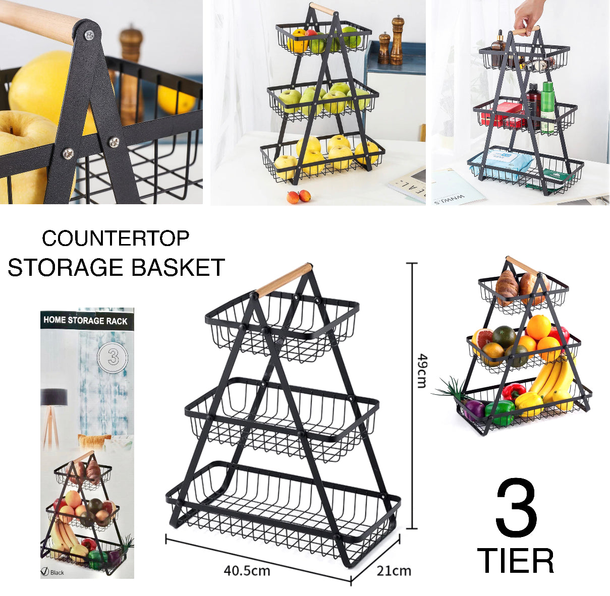 3-Tier Fruit Basket (Buy 1 Get 1 Free)