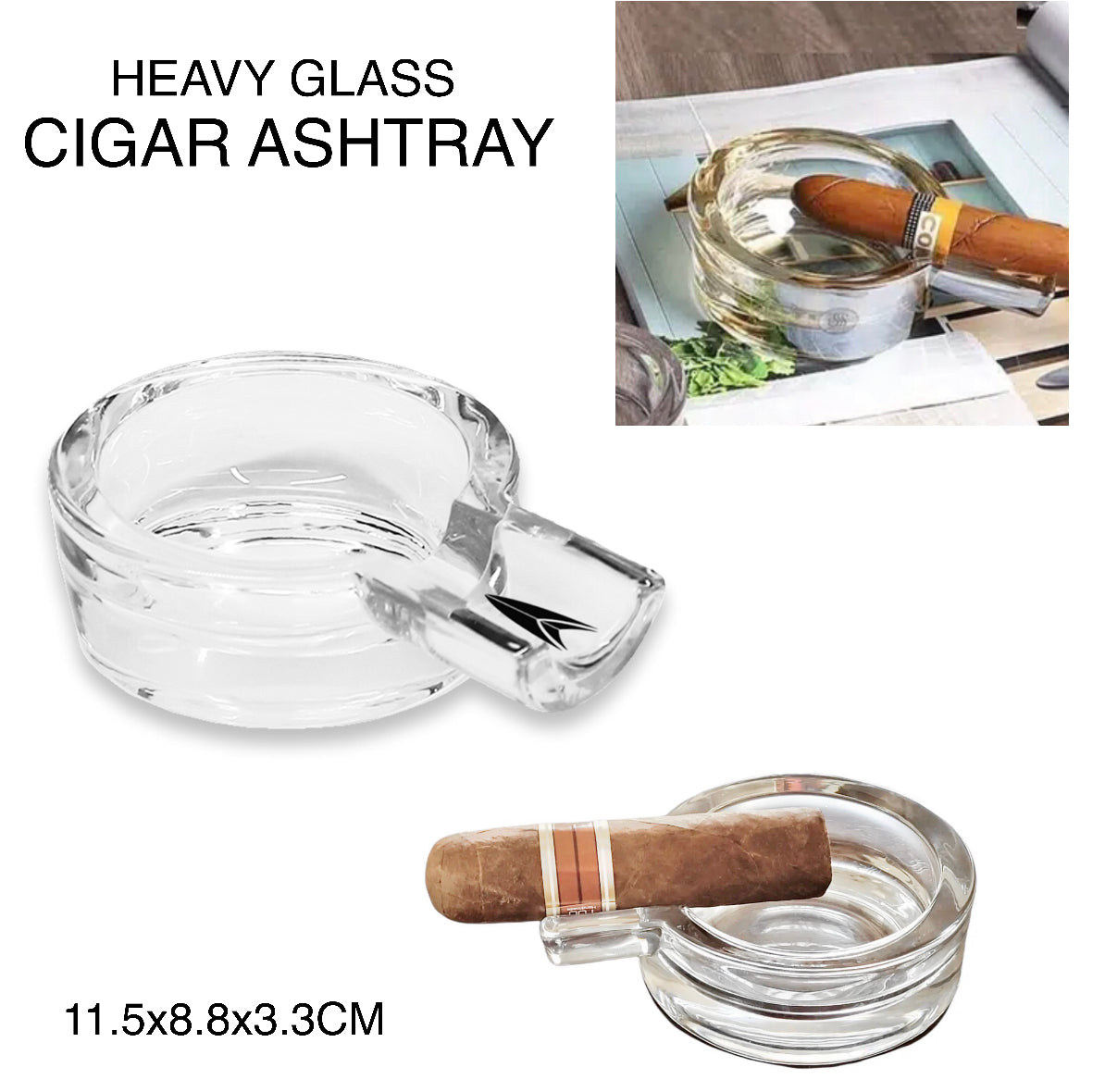 Cigar Glass Ashtray