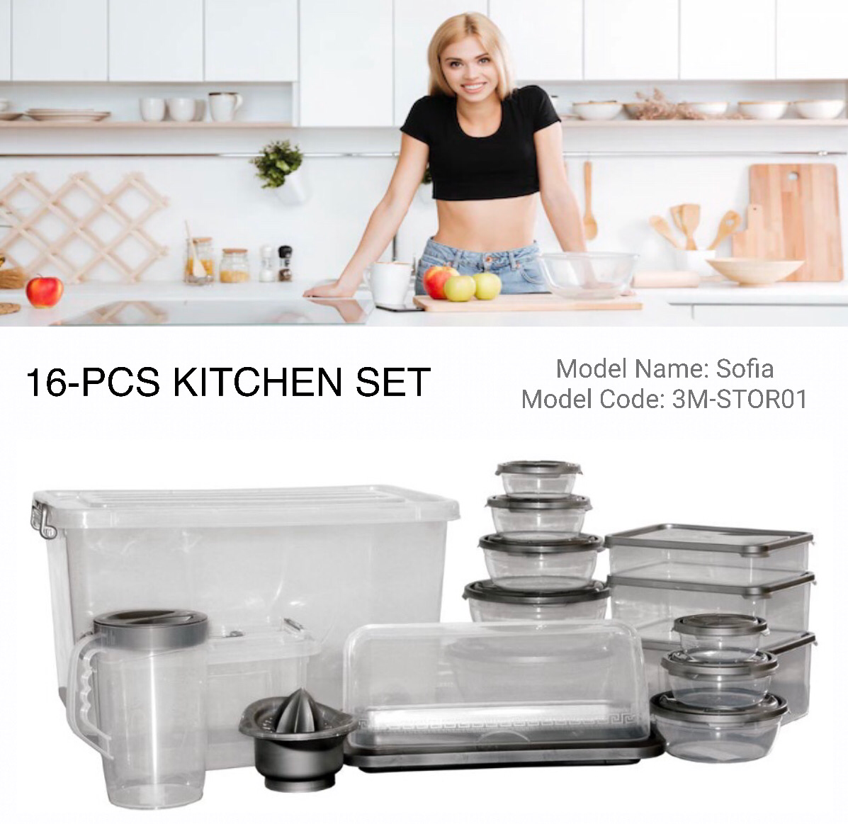 16 Pieces Kitchen Set