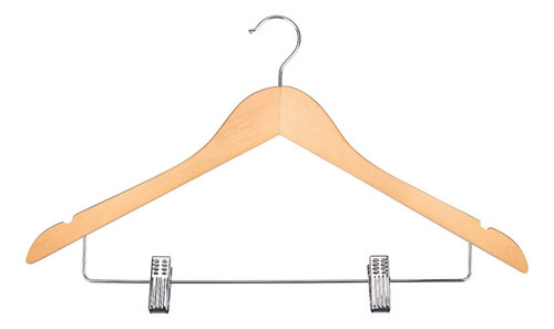 Wooden Hanger With Clips (B-66)