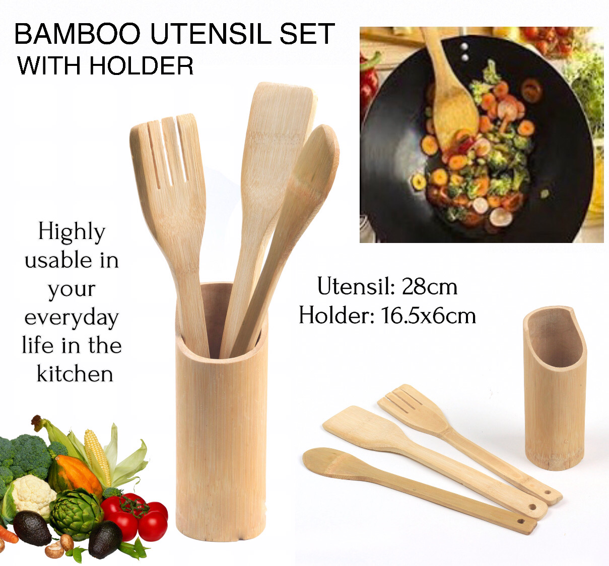Bamboo Utensils Set