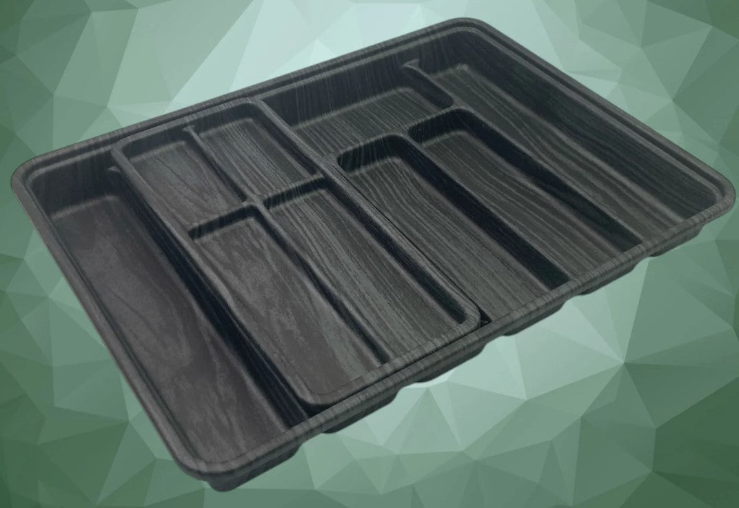 Black Wood Color Sliding Cutlery Tray 49 x36 cm