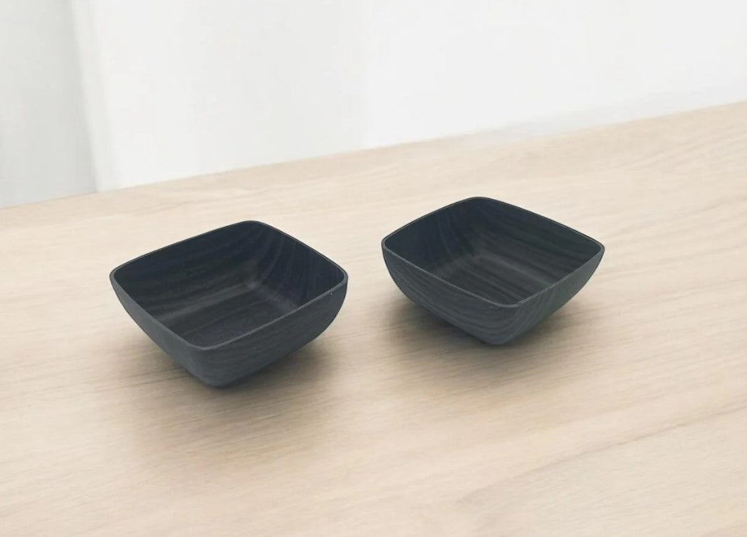 Black Wood Color Square Snack Bowl