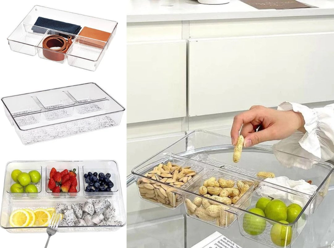 Transparent Multifunctional Divided Rectangular Tray 30