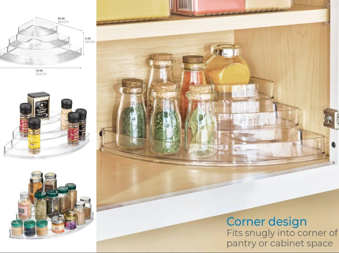 Transparent Corner 3 levels Spice Bottle Holder
