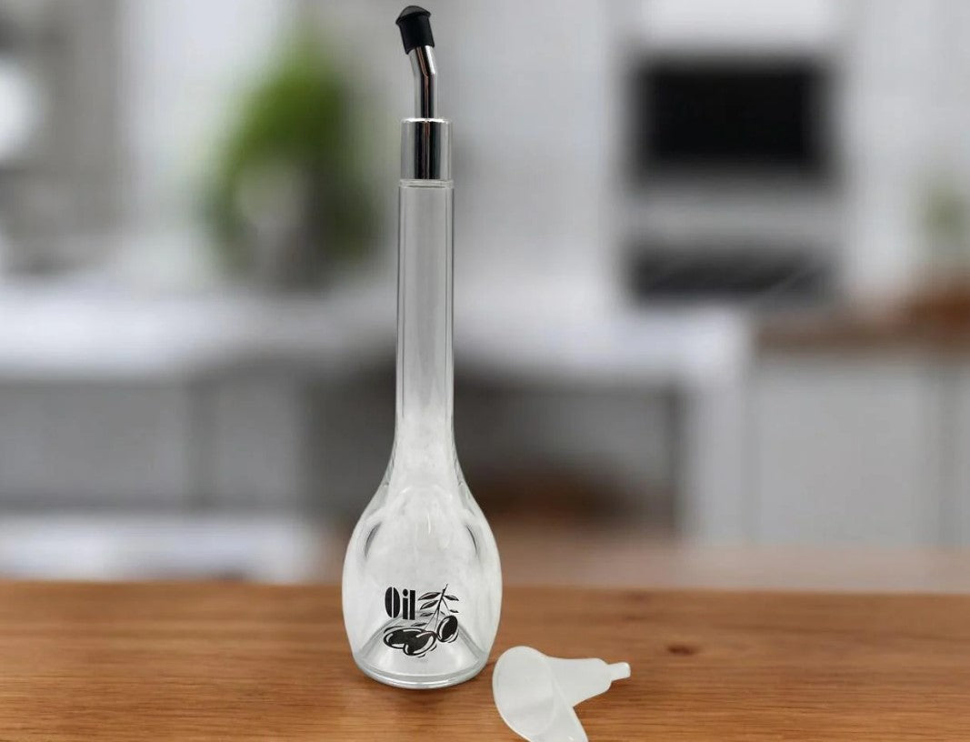 High Quality Acrylic Long Neck Oil Bottle Chromed Pourer