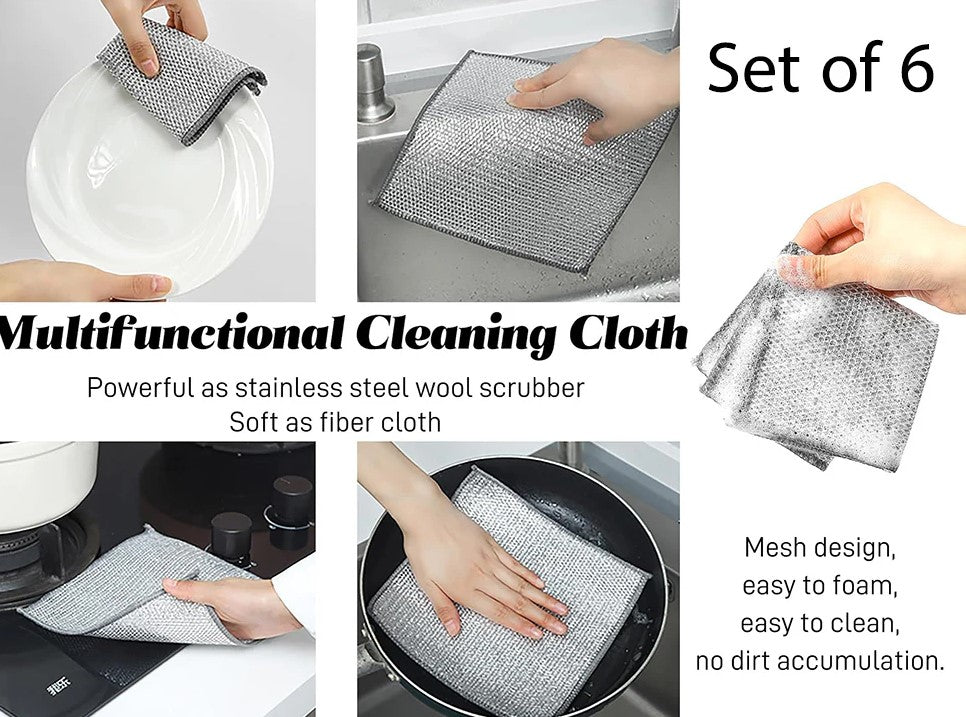Multifunctional Cleaning Cloth and Scrubber 20 cm X6