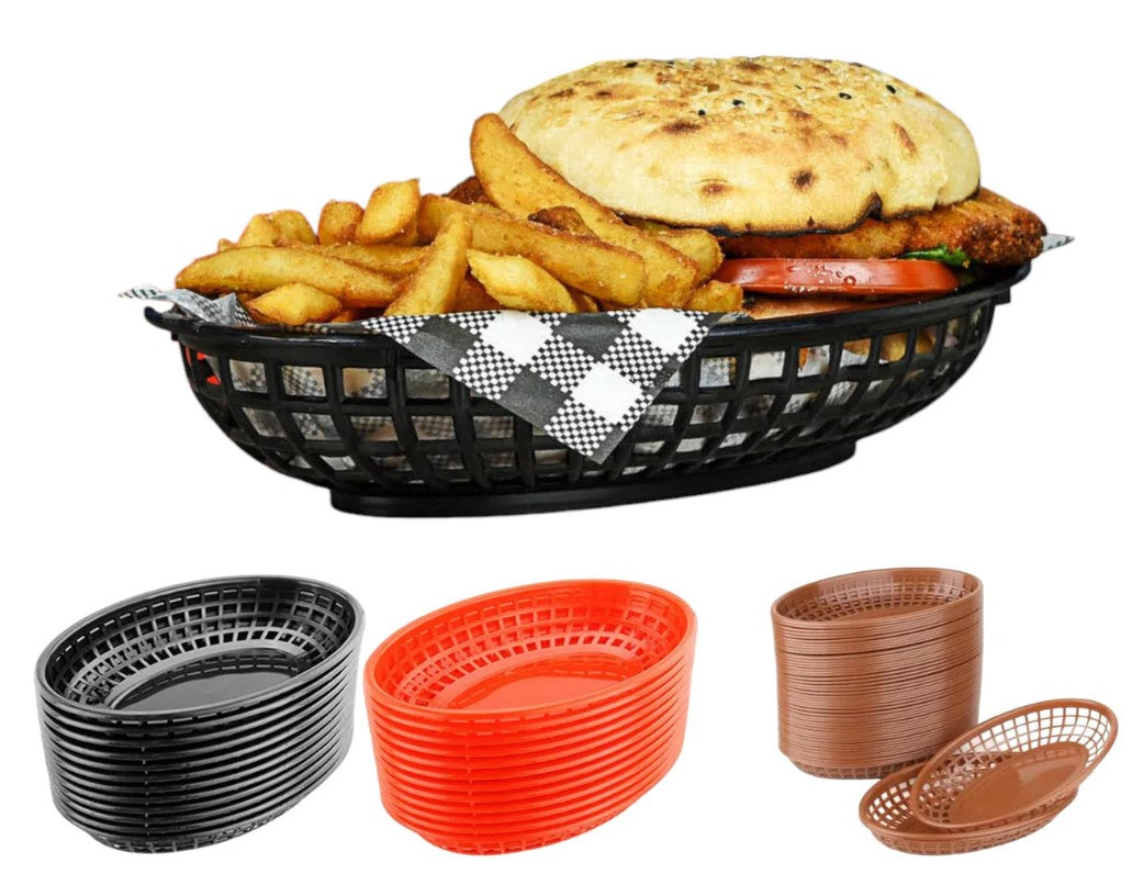 Oval plastic fries basket