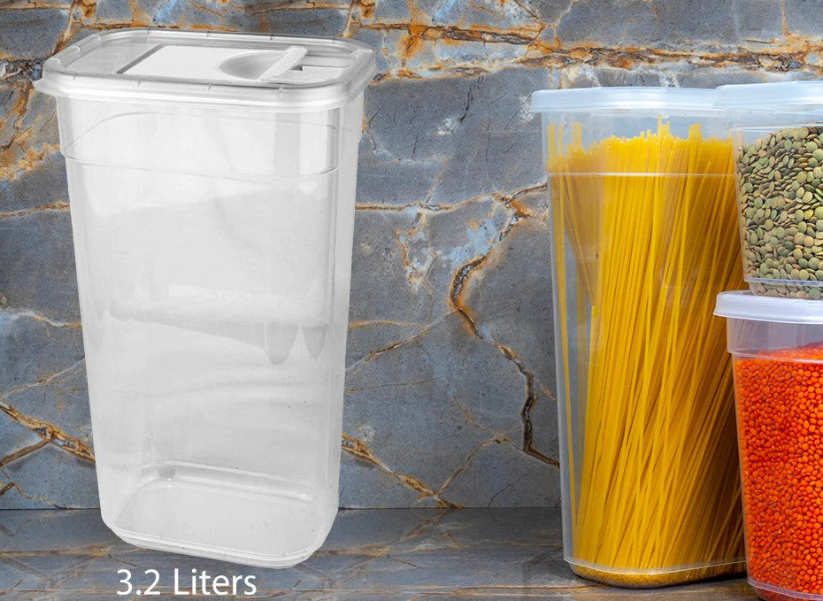 Transparent Dry Food Container with Sliding Cover 3.2L