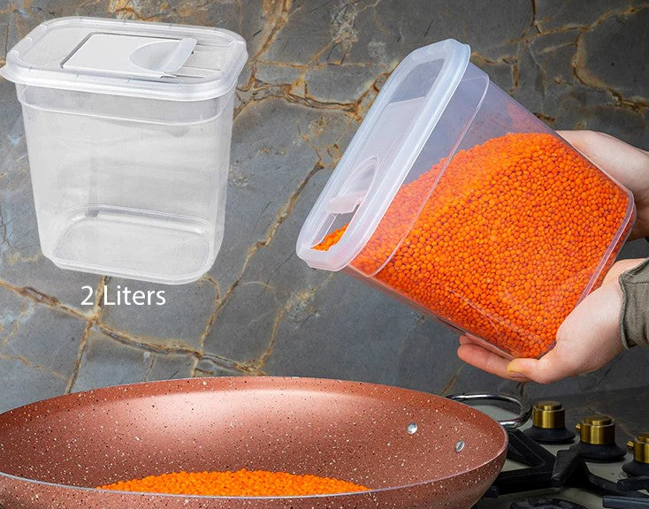 Transparent Dry Food Container with Sliding Cover 2L