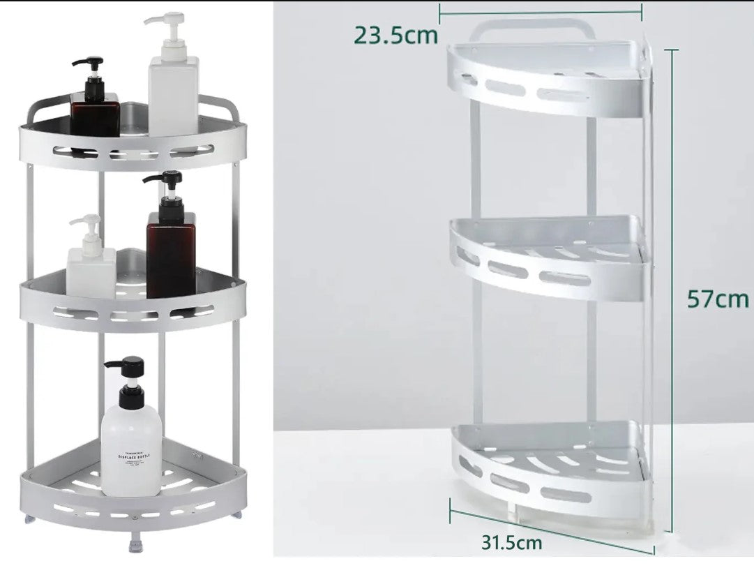 3 Tiers Aluminum Corner Shower Bathroom Shelve