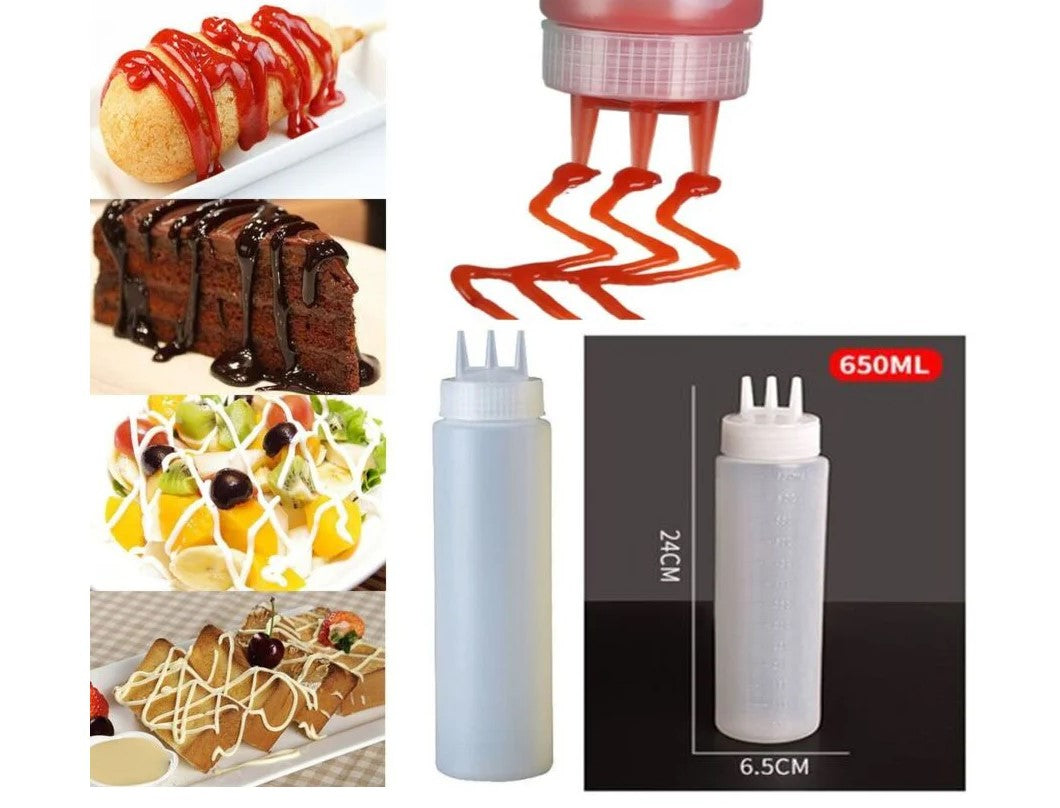 Three Headed Sauce Bottle 650 ml