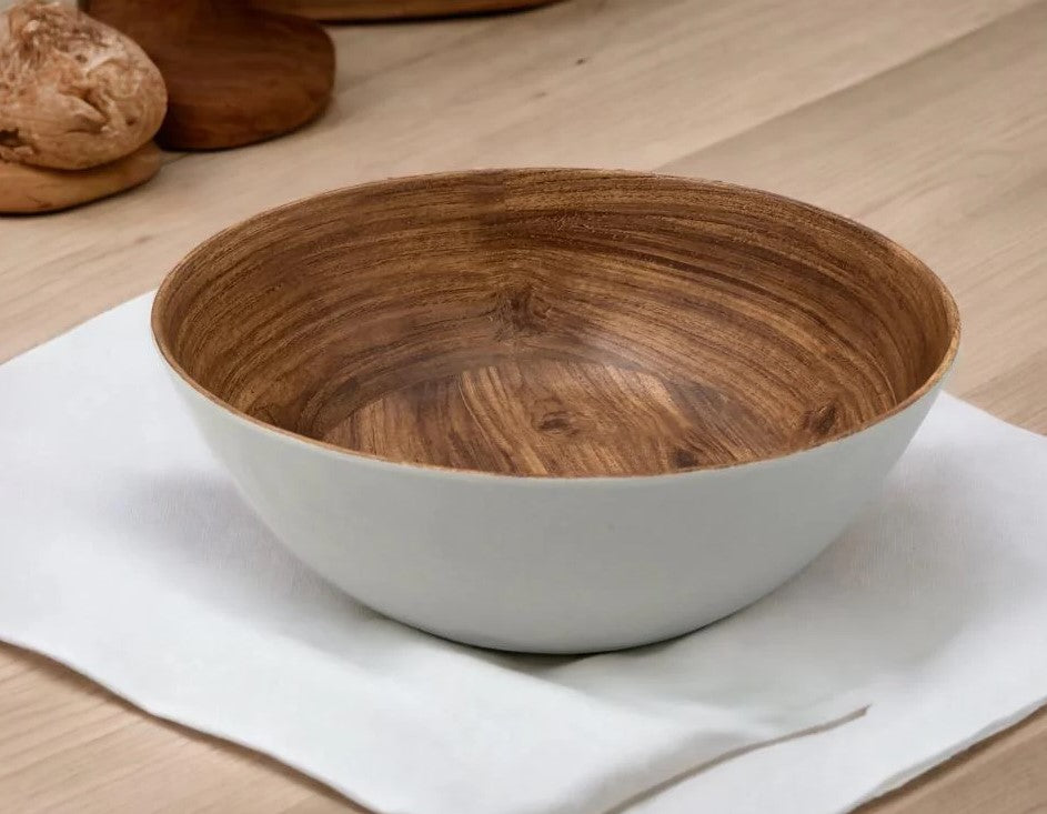 Wooden Design Round Melamine Salad Bowl 10"