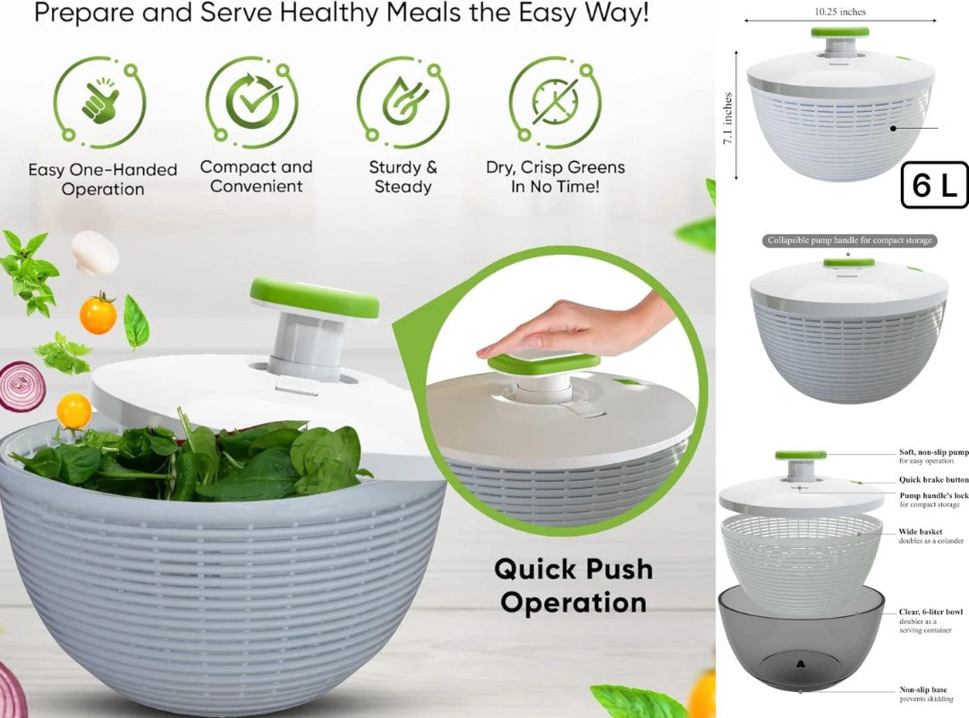 Dosthoff Jumbo Quick Dry Salad Spinner 6L