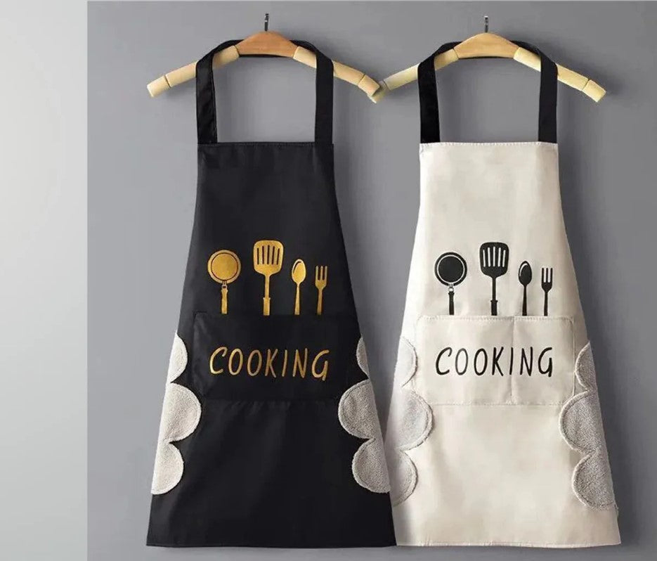 Water Proof Apron with 2 Side Towels Kitchen Utensils De