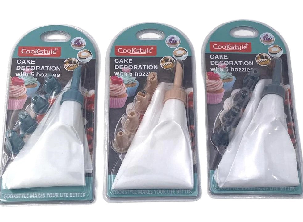 Cake Decoration Bag with 5 Nozzles