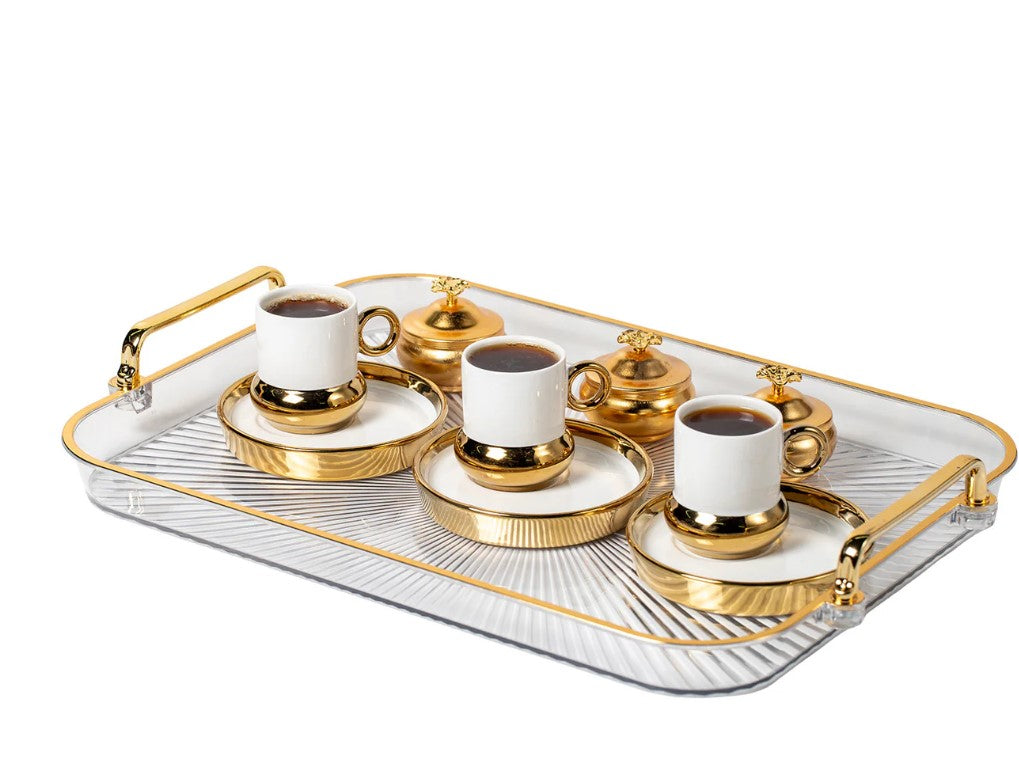 Plexi with Golden Rim Shine Tray Medium 41 cm