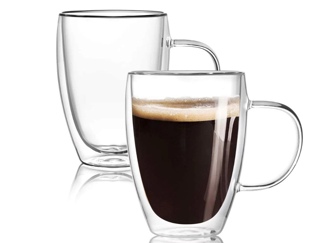 Double Wall Glass Mug 350 ml - 12 cm