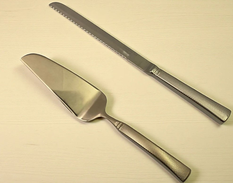 Dosthoff Golden SS Cake Serving Set Hammered Handle