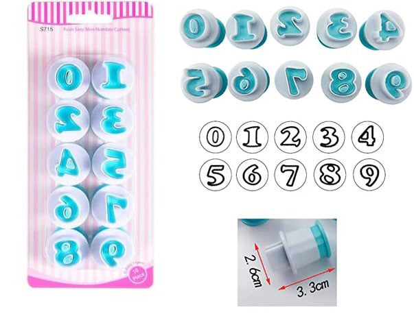 Push Easy Mini Number Cutter 10 pc