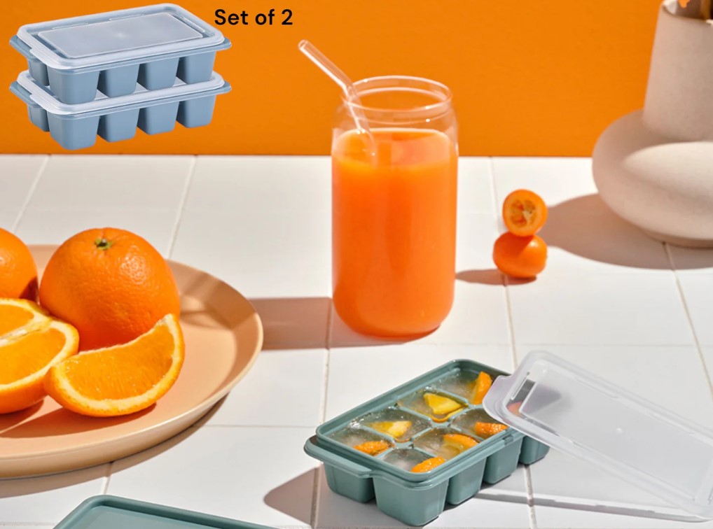 Mini Ice Cube Tray with Lid X2