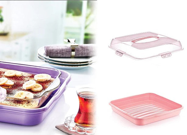 Square Plastic Pastry Carrier with Lid