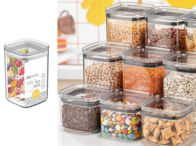 Airtight Squared chef Food Jar 1.4 lt