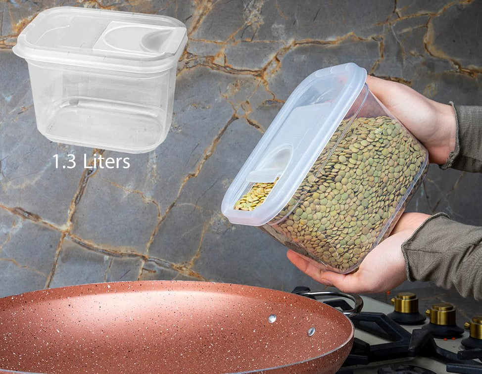 Transparent Dry Food Container with Sliding Cover 1.3L