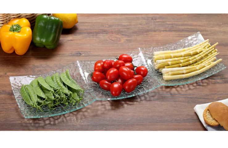 Rectangular Glass dish with 3 compartments
