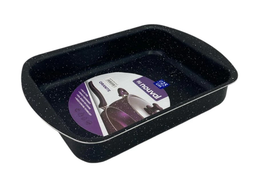 Black Granite Nouval Rectangular Oven Tray 25 cm