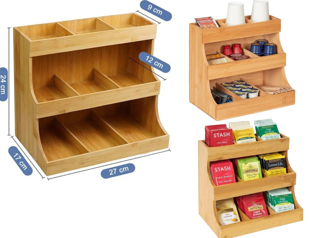 Bamboo Tea and Coffee Bags Organiser