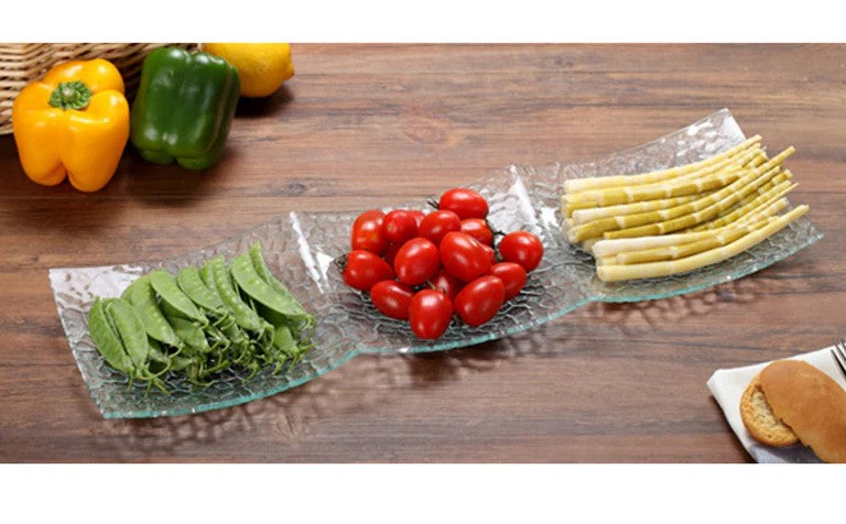 Rectangular Glass dish with 3 compartments