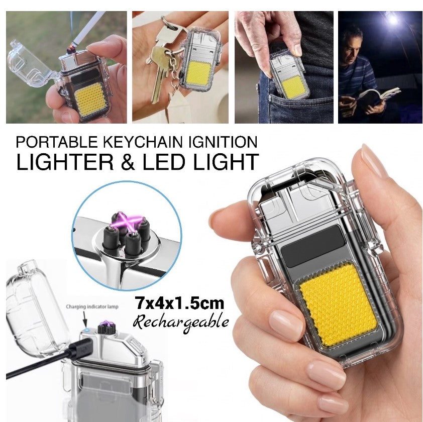 Portable Compact Keychain Ignition Lighter & LED Light