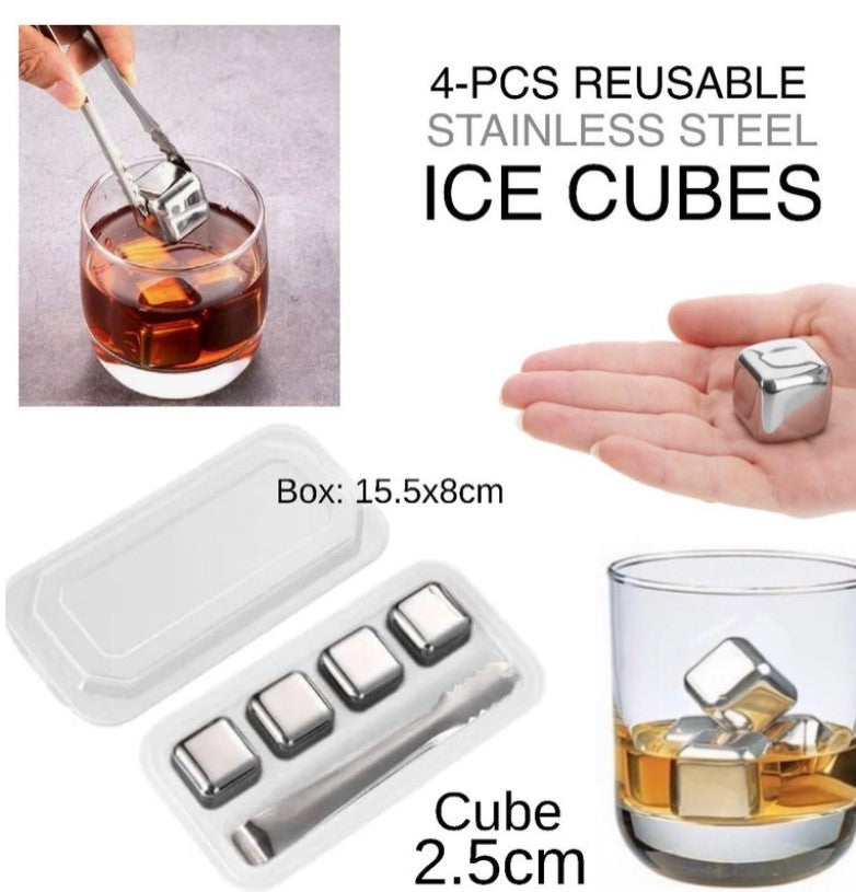 4-Pcs Metal Ice Cube