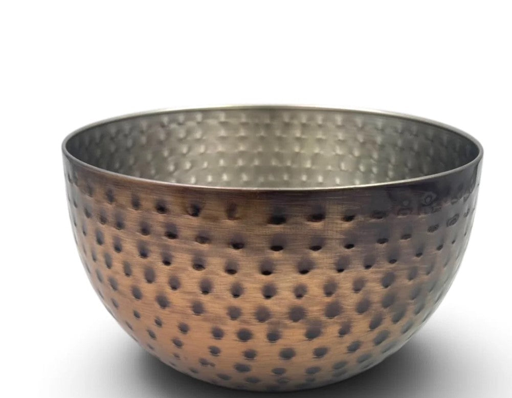 Large Stainless Steel Salad Bowl 24 cm Vintage Copper