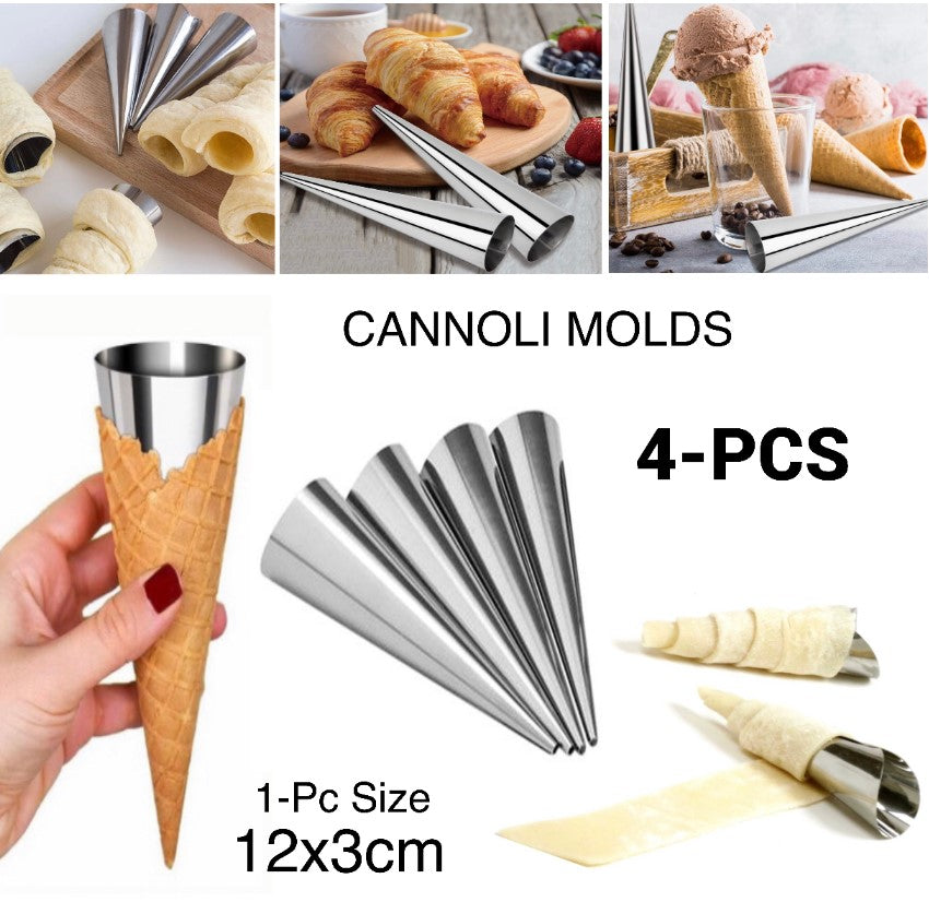 4-Pcs Cannoli Molds