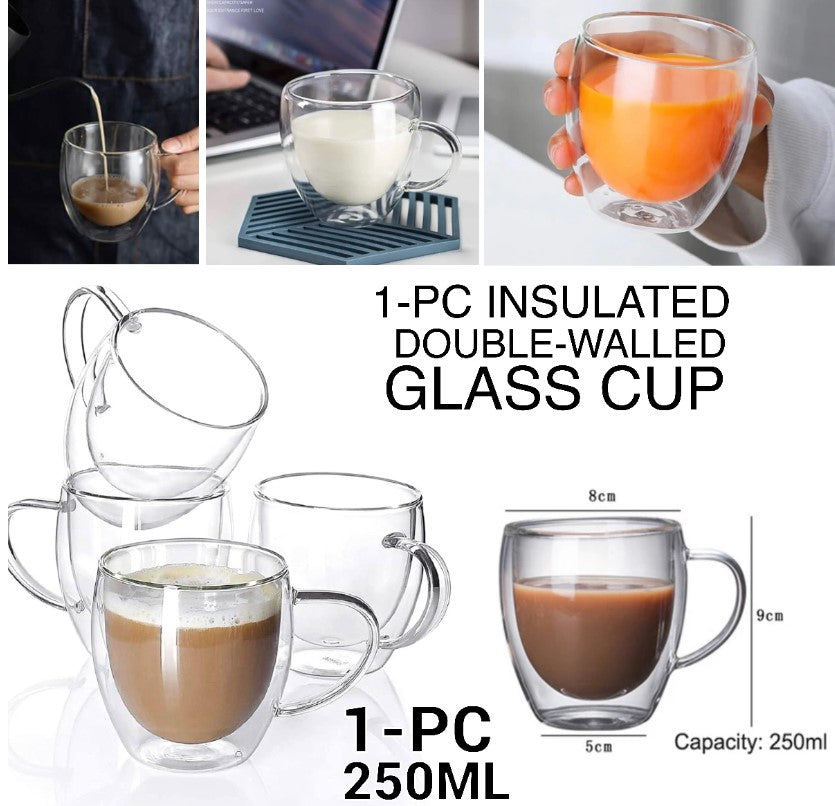 Double Wall Glass Cup 250 ml - 9 cm