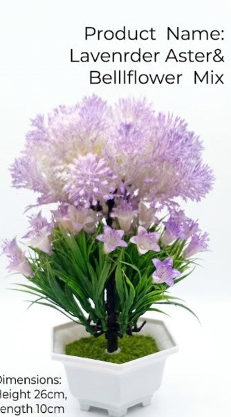 Lavender aster and bellflower mix
