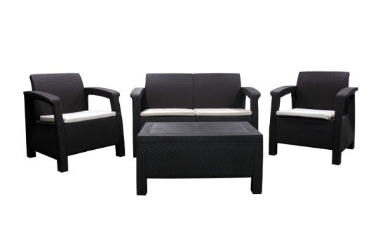 Waterproof, Rattan Modern Outdoor Furniture, Table and Cushions