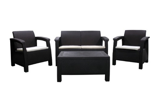 Waterproof, Rattan Modern Outdoor Furniture, Table and Cushions