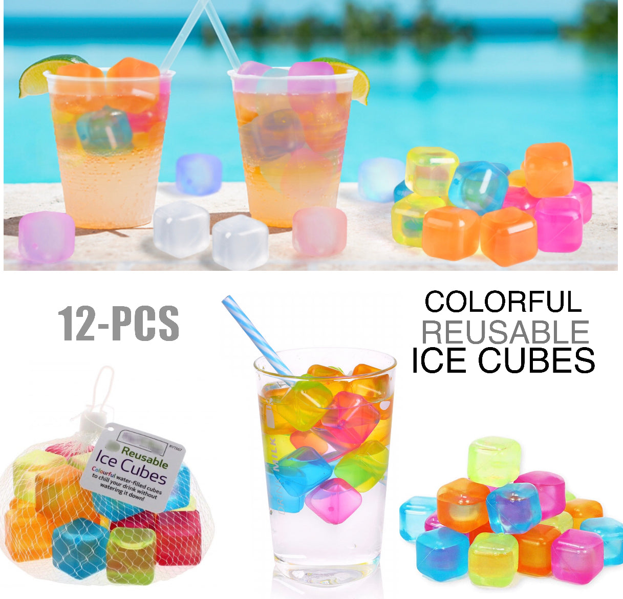 Reusable Ice Cubes (Colorful)