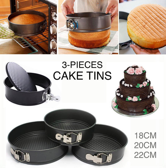 3-Pcs Cake Tins