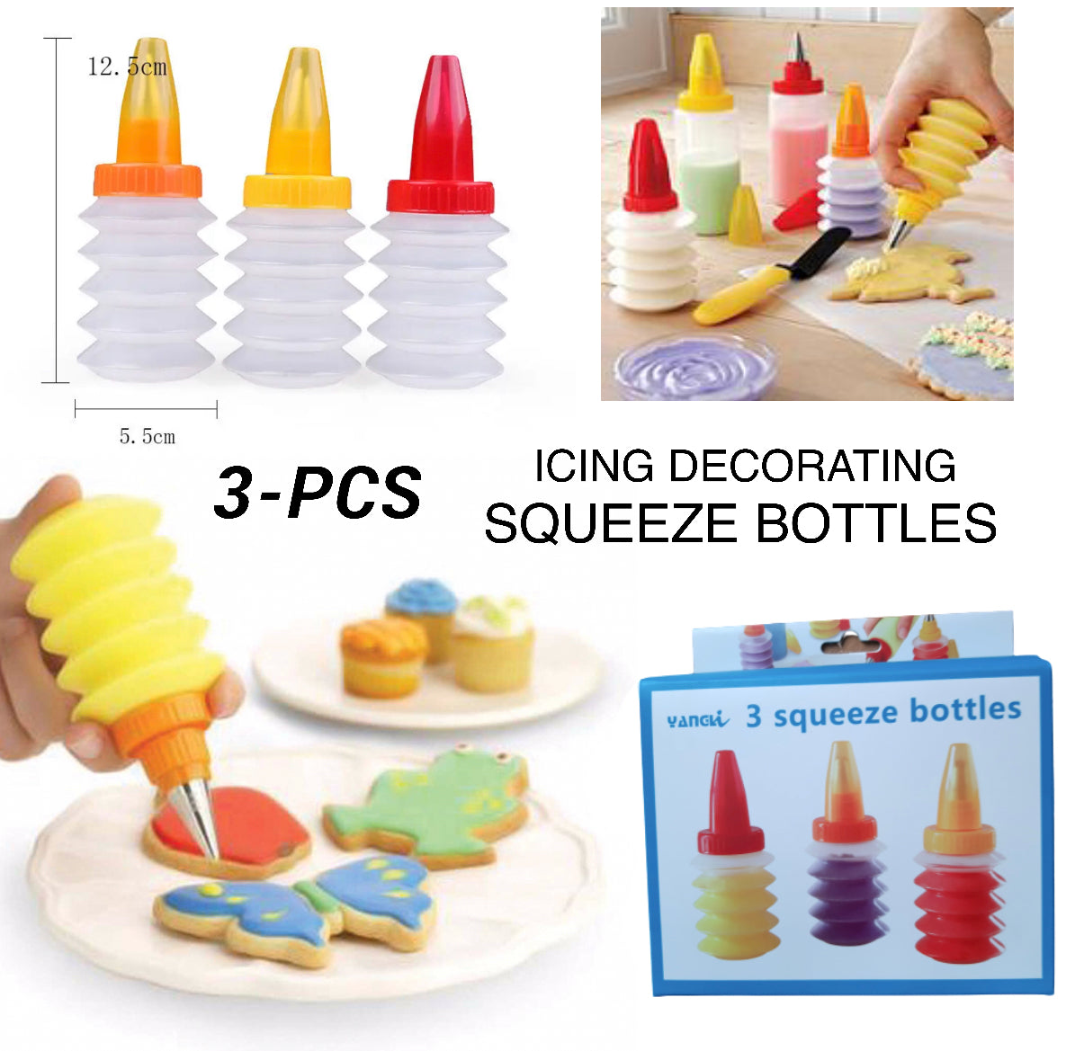 3-Pcs Squeeze Bottles