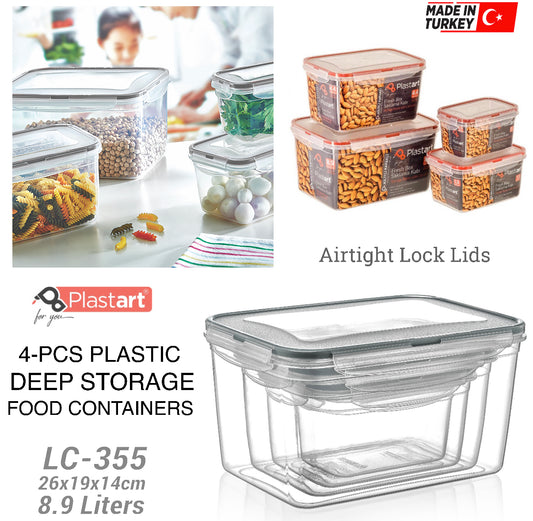 4-Pcs Deep Containers  (Buy 1 Get 1 Free)