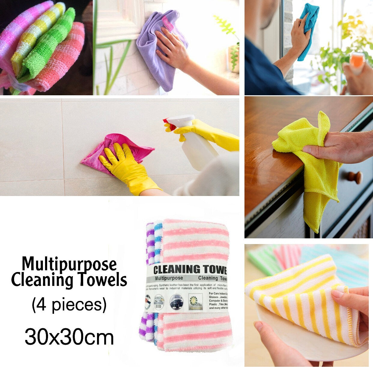 4-Pcs Cleaning Towels