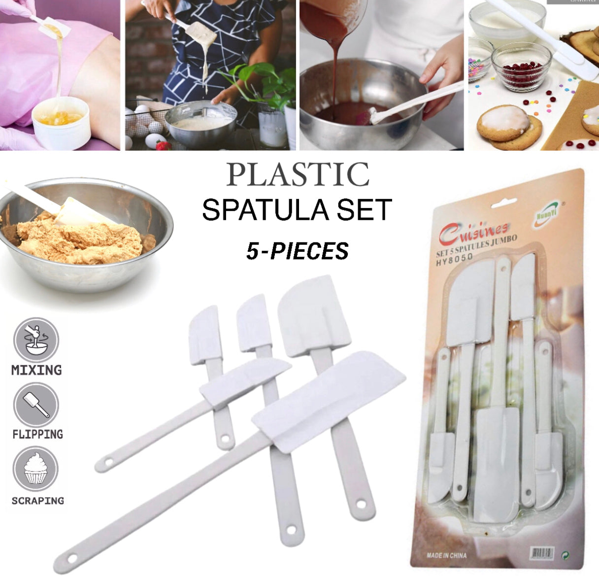 5-Pcs Plastic Spatula (Buy1 Get 1 Free)